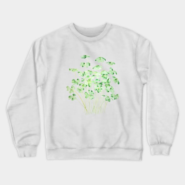 green clover leaf  watercolor arts 2021 Crewneck Sweatshirt by colorandcolor